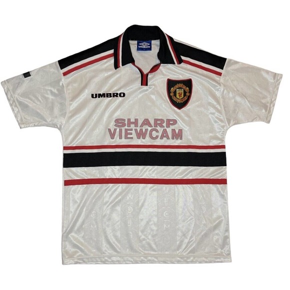 Rare Manchester United 1997-1999 Away Football Shirt Jersey Umbro Men's Size L - Picture 1 of 6